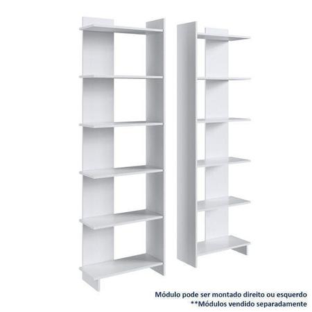 Estante Para Livros Com 6 Prateleiras Completa Móveis Branco