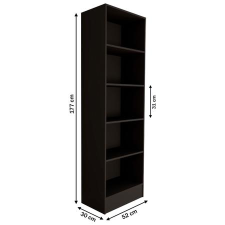 Imagem de Estante para Livros Linus 4 Prateleiras Black - Panorama Móveis