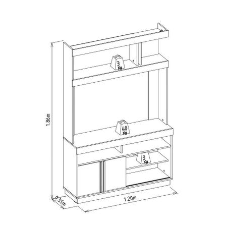 Imagem de Estante para TV atA 50 Polegadas Nina Linea Brasil