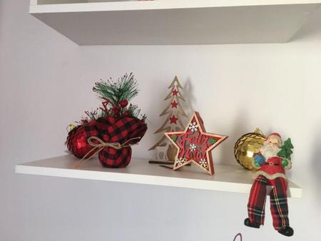 Imagem de Estante Prateleira Suspensa Decorativo Moderna Enfeite Natal Papai Noel 50x10