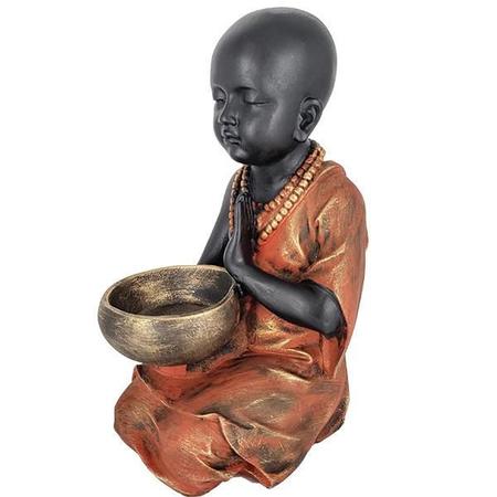 Imagem de Estátua buda chinês menino com castiçal 32cm 05028