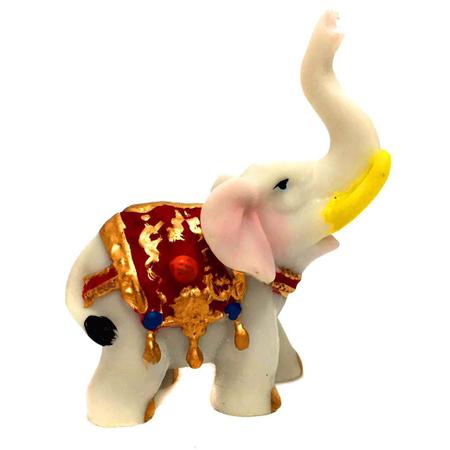 Imagem de Estátua de Mini Elefante Indiano Colorido Resina 8cm