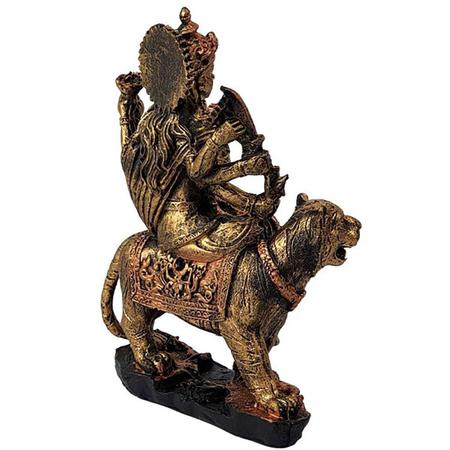 Imagem de Estátua Deusa Durga 17cm - Tigre - Decoração e Meditação