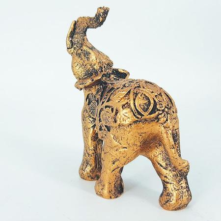 Imagem de Estátua Elefante Indiano Folhas Detalhado 10cm 14025