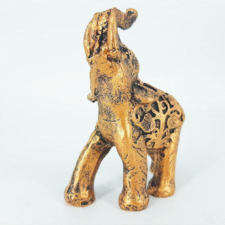 Imagem de Estátua Elefante Indiano Folhas Detalhado 10cm 14025