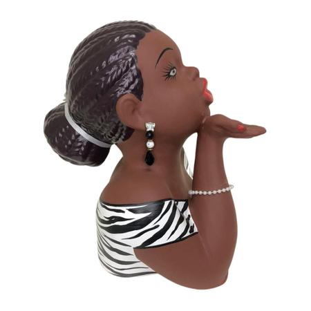 Imagem de Estatueta Negra Africana Boneca Namoradeira de Janela Beijo - 37579