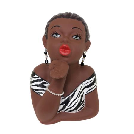 Imagem de Estatueta Negra Africana Boneca Namoradeira de Janela Beijo - 37579