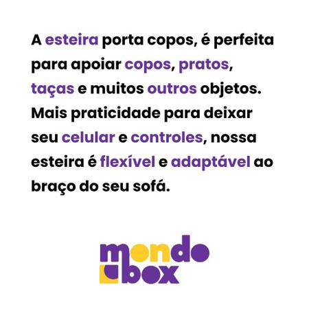 Imagem de Esteira Suporte Porta Copos Braço Sofa Bandeja Kit C/2 Unid.