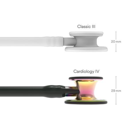 Imagem de Estetoscópio 3M Littmann Cardiology IV 6240 - Tubo Preto e Acabamento Rainbow Polido