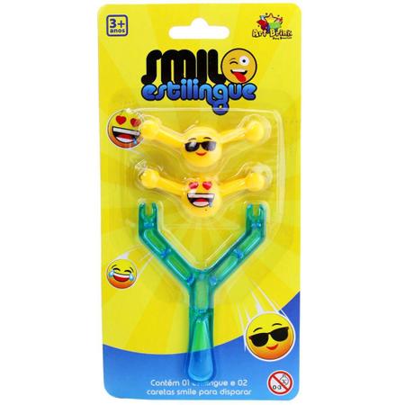 Imagem de Estilingue Emojis Brinquedo Com 2 Infantil Carinhas Emoticon Divertido Lançador - SVS