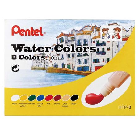 Imagem de Estojo Aquarela Pentel Water Colors - 8 Cores - HTP-8