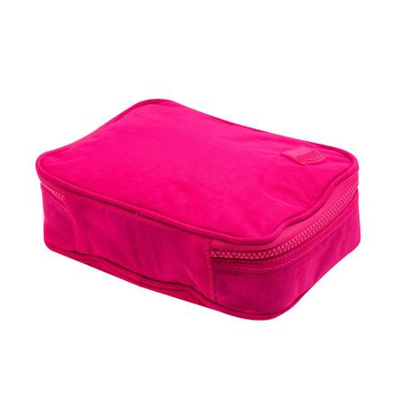 Imagem de Estojo c/ divisoria rosa pink nylon 100 canetas c/ ziper