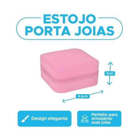 Imagem de Estojo Caixinha Porta Joias Bijuterias Pequeno Compacto Amgd