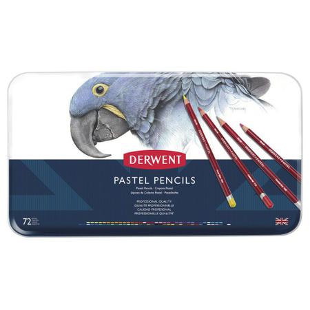 Imagem de Estojo de Metal Derwent com 72 Lapis de Cor Pastel Pencils