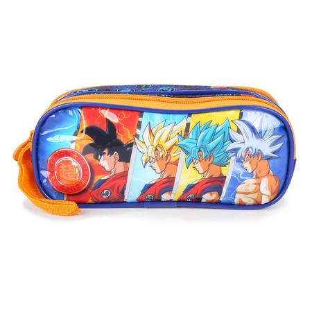 Estojo Escolar Duplo Infantil Dragon Ball Z Cor Preto Nome do