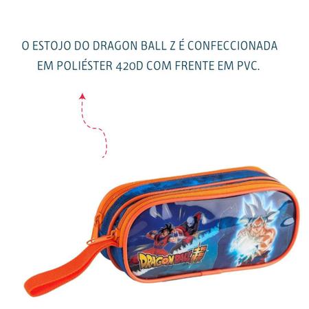 Estojo Duplo Dragon Ball Z Azul Personagens Escolar - Clio - Shop Macrozao