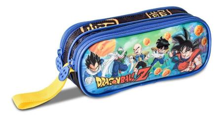 Estojo Escolar Duplo Infantil Dragon Ball Z Cor Preto Nome do