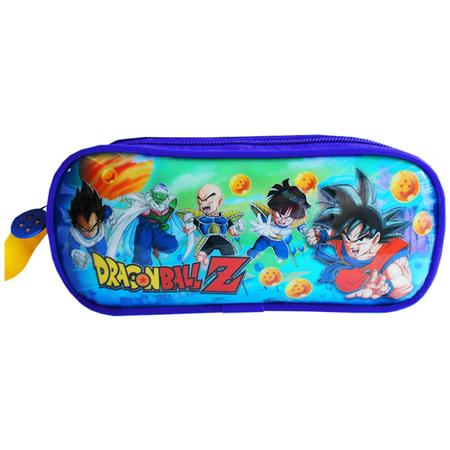 Estojo Escolar Duplo Infantil Dragon Ball Z Cor Preto Nome do