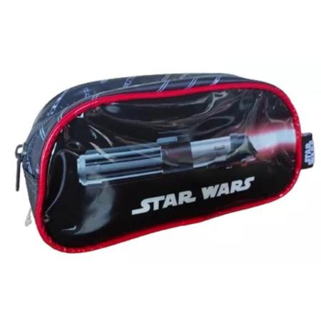 Imagem de Estojo Escolar Lápis Necessaire Infantil Star Wars Vermelho