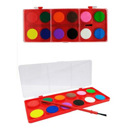 Estojo Jogo Aquarela Pintura 12 Cores Vivas + Pincel Escola - Goller - Kit  para Desenho Técnico - Magazine Luiza