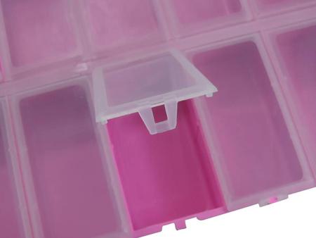 Imagem de Estojo maleta case p/ pesca hi isca artificial 18 x 27,5cm c/ 12 divisoes - rosa