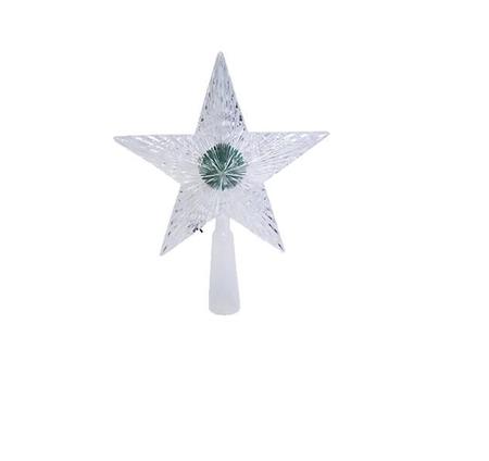 Imagem de Estrela acrilica com led color a bateria 14cm natal