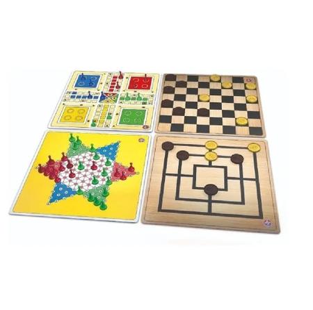 Jogo Tabuleiro Divertirema Clássico Dama Ludo Jogo Moinho