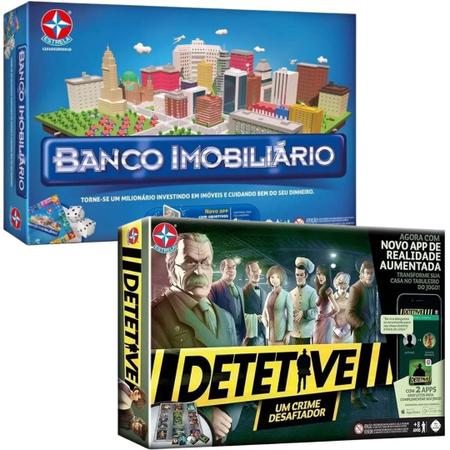 Kit Tabuleiro Banco Imobiliário + Jogo Da Vida + Detetive - T-Gift