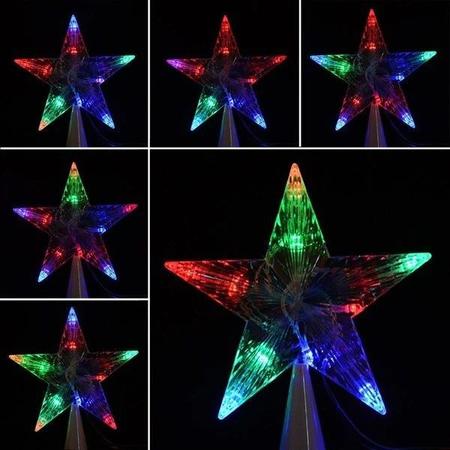 Imagem de Estrela Ponteira 10 Leds 15 cm Enfeite Árvore De Natal 110 V