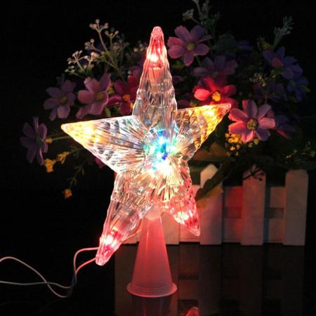 Imagem de Estrela Ponteira 10 Leds 15 cm Enfeite Árvore De Natal 110 V