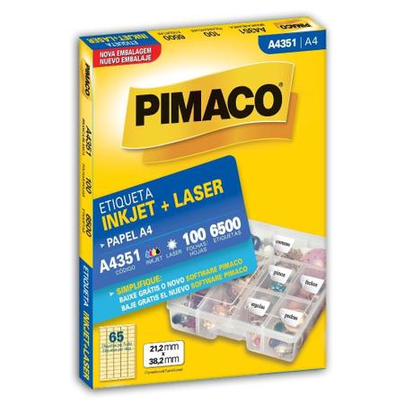 Imagem de Etiqueta Pimaco Inkjet + Laser - A4351