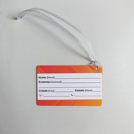 Imagem de Etiquetas (Tags) para bagagem em PVC 54x86 mm com alça em silicone transparente - 5 (cinco) unidades