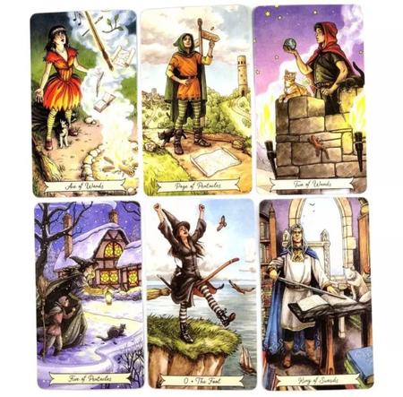Novas cartas de tarô bruxa cotidiana:pergunte e conheça a adivinhação  mítica do destino para jogos da sorte Taort Deck Board Games78pcs Tt54