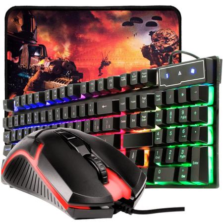 Teclado Gamer Semi Mecânico Led Melhor Resposta Tátil Durabilidade  Iluminação Para Jogos Conforto Na Digitação Pc