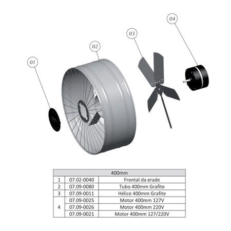 Imagem de Exaustor Industrial 40cm Grafite 127V Tron