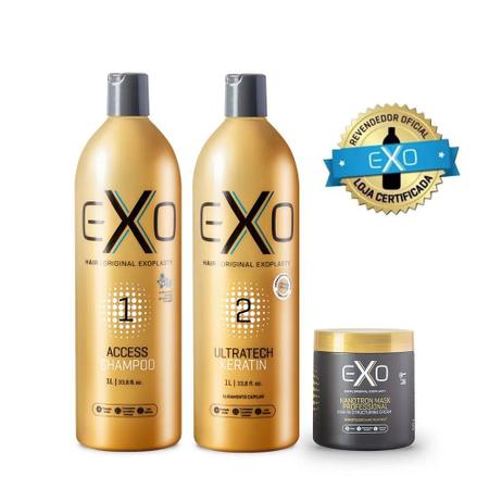Imagem de Exo Hair Exoplastia Capilar Kit de Alisamento 2x1000ml + Nanotron Mask 500g