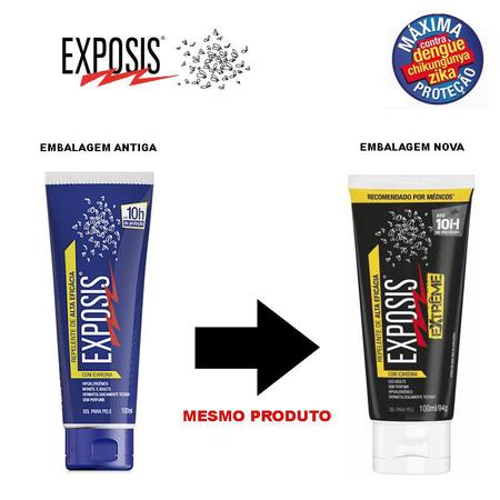 Imagem de Exposis Repelente de Insetos em Gel 100ml - Kit 03 unidades