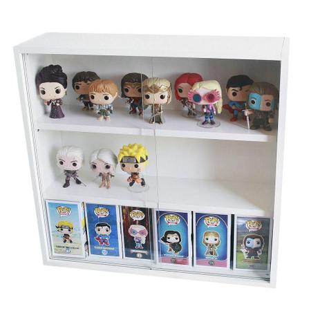 Imagem de Expositor para funko pop MDF (3 vãos) branco, Dom Móveis - Kit 2 unidades