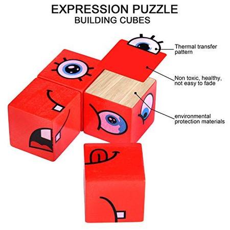 Crianças Brinquedos Educativos Emoção Mudar Expressões Puzzles