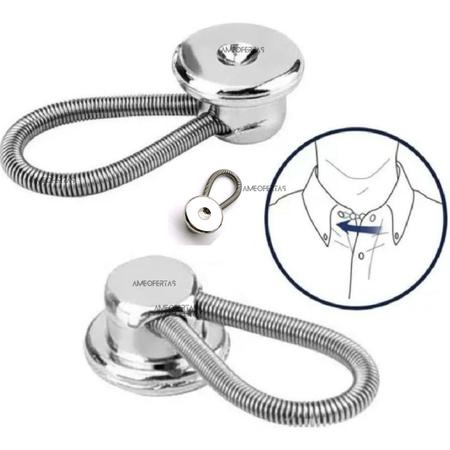 Imagem de Extensor Alargador De Colarinho Camisa Social Aço Inox Kit 2