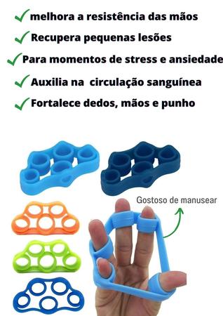 Imagem de Extensor Elástico Fortalecimento  Dedos Fisioterapia  - 4KG Verde Médio