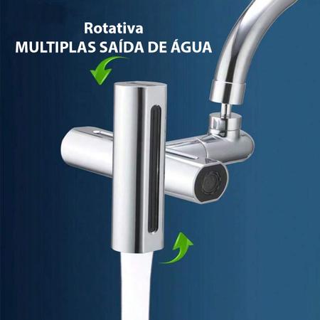 Imagem de Extensor Torneira 4 Modos Cascata Arejador Cozinha Pia Gira 360º Jato Alta Pressao Ajustavel Regulavel Anti Respingo Multiuso