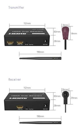 Imagem de Extensor Transmissor E Receptor 1080P Hdmi 200M Com 2 Antena