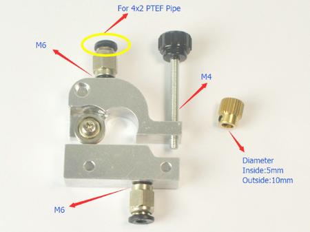 Extrusora 3KU CR10 Bowden em aluminio - HE3D Imagem de Extrusora 3KU CR10 Bowden em aluminio