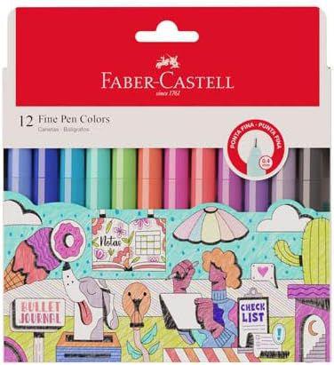 Imagem de Faber-Castell Caneta Ponta Fina Fine Pen Colors - 12 Cores