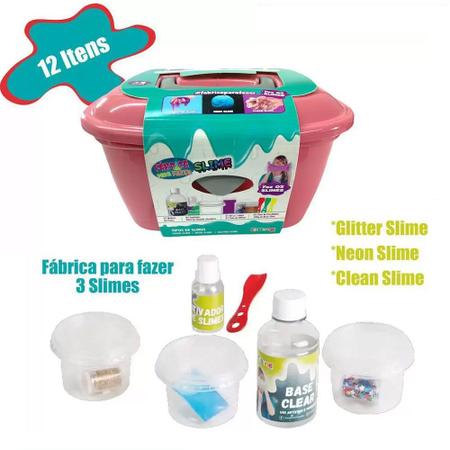 Fábrica De Fazer Slimes Na Maleta Neon E Glitter - Bang Toys na