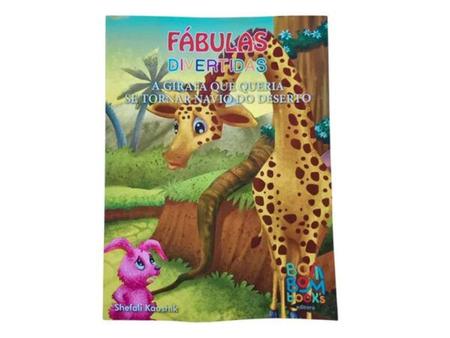 Imagem de Fábulas Divertidas - 2 Livros + 2 Fantoches Para Crianças - Elefante e Girafa