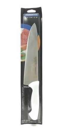 Imagem de Faca Chef Inox Carne Com Cabo Branco 8'' Premium Tramontina