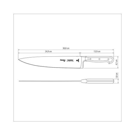 Imagem de Faca Chef Tramontina Century 10'' Lâmina De Inox Preto