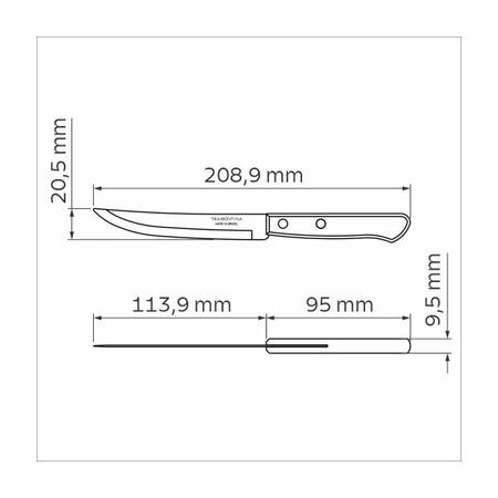 Imagem de Faca Churrasco Tramontina Fio Liso Polywood Castanho 5 "